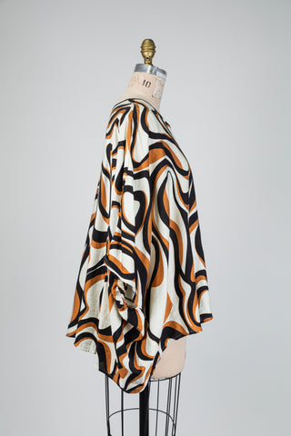 Cream tunic with abstract print (OS)