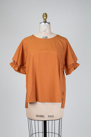 Blouse camel à double manches (S+)