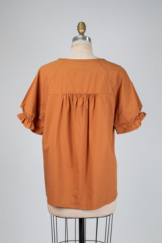 Blouse camel à double manches (S+)