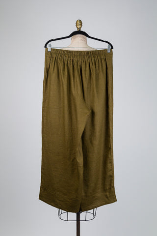 Pantalon en lin vert mousse (S+L)