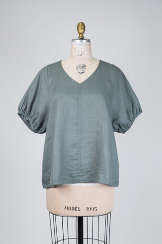 Balloon sleeve eucalyptus top (S+)