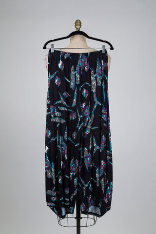 Pantalon ballon noir tribal abstrait (S)