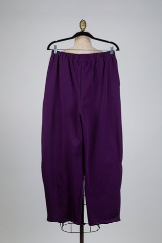 Pantalon ballon mauve raisin à rosaces (S)