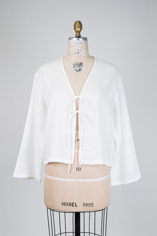 Cardigan blanc à boucles (S+)
