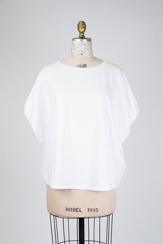 T-shirt blanc manches ballon (L)
