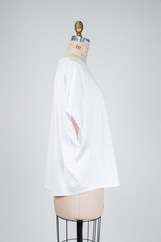 T-shirt blanc manches ballon (L)