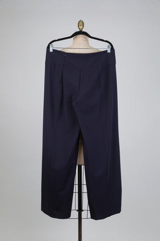 Pantalon marine à fermeture au dos asymétrique (L)