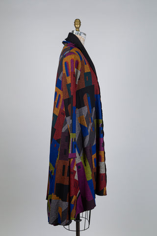 Veste trapèze village coloré (L)