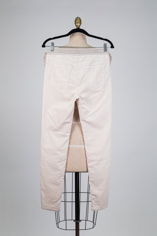 Pantalon denim en velours crème (S-M-L)