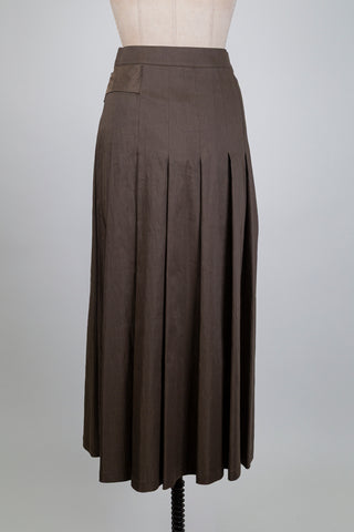Brown techno linen wrap skirt (XS/S)