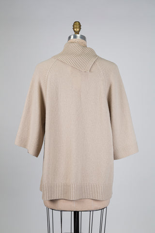 Chandail oversized écru à manches volumineuses (S)