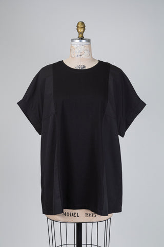 T-shirt bimatière noir (S à XL)