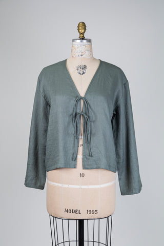 Eucalyptus green loop knit cardigan (S+)
