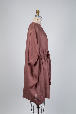 Robe tunique brun rosé à volume gracieux (14/18)