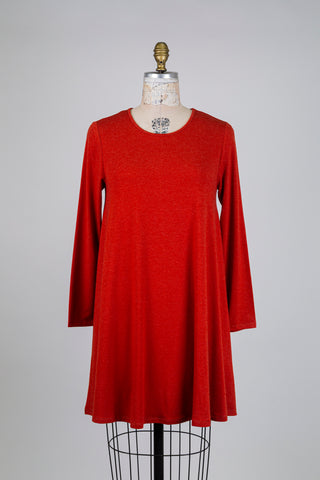 Robe ample à col rond orange brûlé (S)