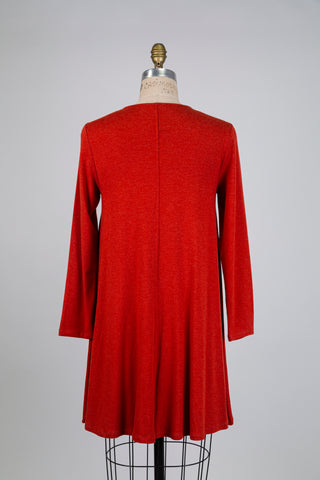 Robe ample à col rond orange brûlé (S)