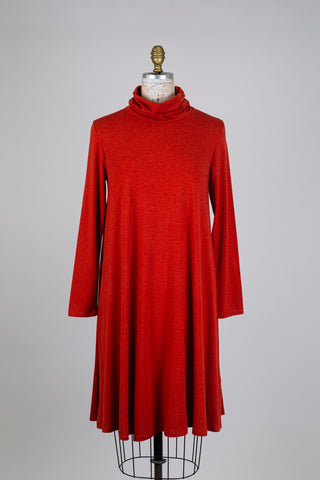 Robe ample à col montant orange brûlé (S)