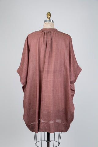 Robe tunique brun rosé à volume gracieux (14/18)