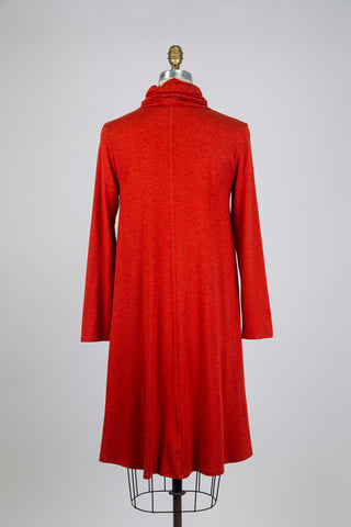 Robe ample à col montant orange brûlé (S)