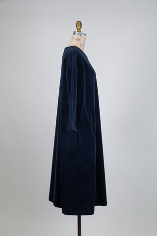 Robe en velours milleraies marine (S+)