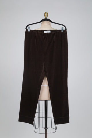 Pantalon cigarette en velours chocolat (12)