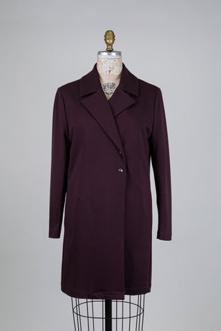 Blazer aubergine à ceinture "snap" (XS-S-M-L)