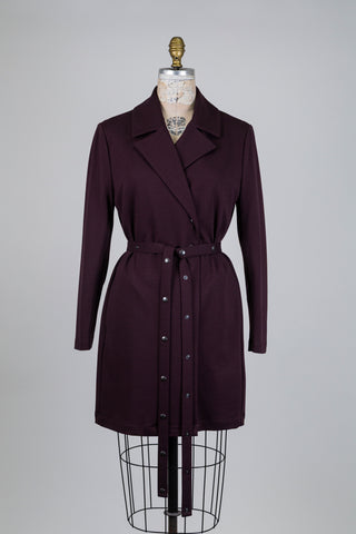 Blazer aubergine à ceinture "snap" (XS-S-M-L)