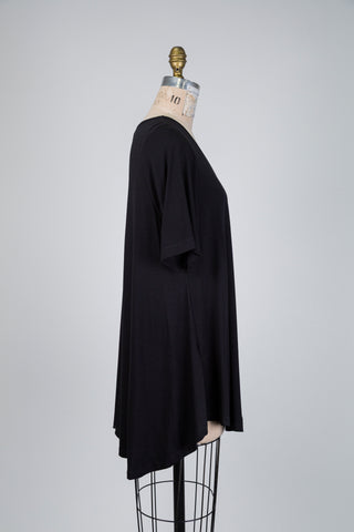 T-shirt trapèze high low noir (TU)
