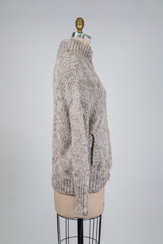 Sand grey knit jacket with stand-up collar (6)