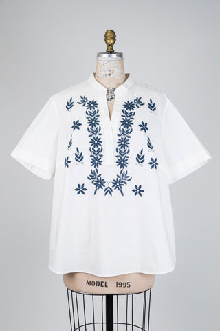 Blouse blanche à broderie florale (14/16)