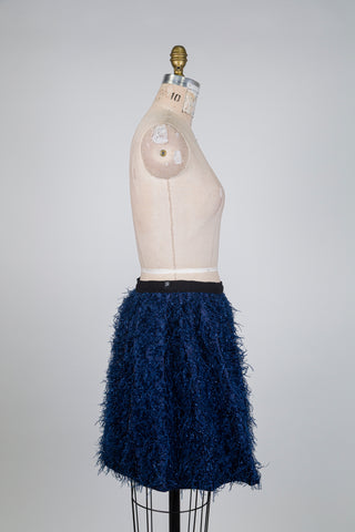 Cape / surjupe festive bleue effet plumes (TU)