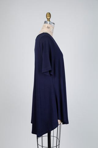 T-shirt high low marine (TU)