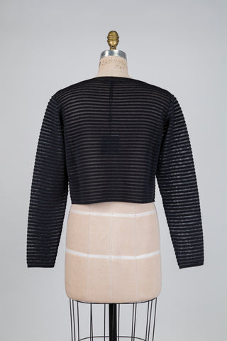 Black cardigan with grey textured knit (M)