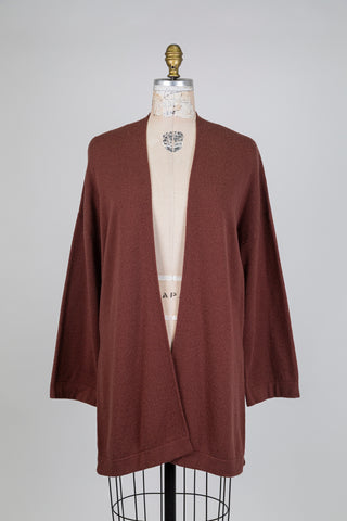 Cardigan long brun cannelle (S)