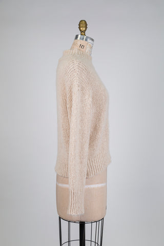 Sesame cream knit sweater (S)