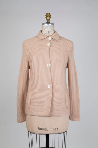 Cardigan sable à col chemise (S)