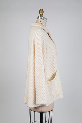 Veste trapèze blanc lait à chevrons (6)