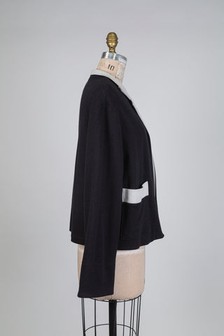 Veste moelleuse noire contrastée (10)