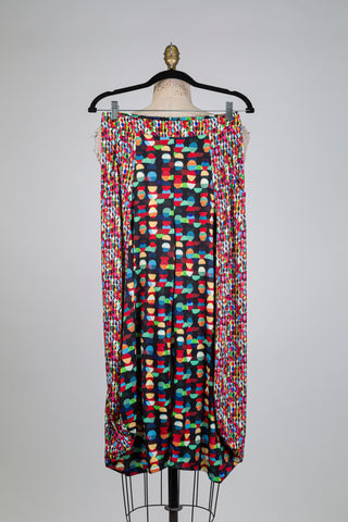 Balloon pants with multicolored polka dots (S)