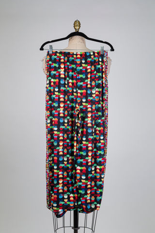 Balloon pants with multicolored polka dots (S)