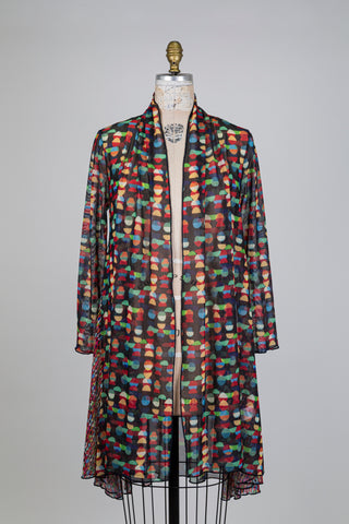 Sheer jacket with multicolored dots (S)