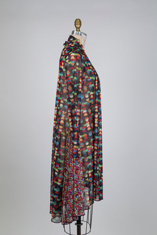 Sheer jacket with multicolored dots (S)