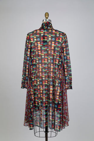 Sheer jacket with multicolored dots (S)