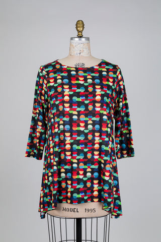 Chandail oversized à pois multicolores (S)