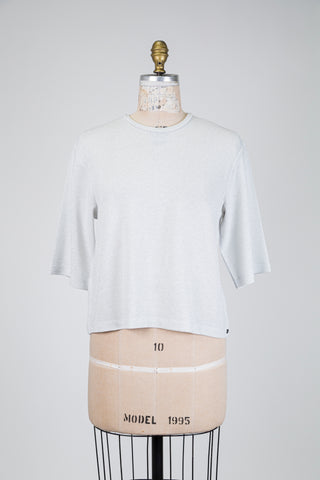 Haut gris en maille brillante (S)