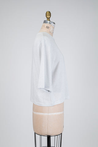 Haut gris en maille brillante (S)