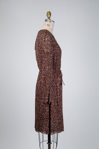 Robe mini léopard brun cacao (4-8-10)