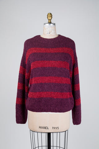 Burgundy and ruby (10) alpaca blend sweater
