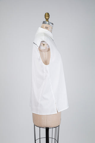 Chemisier sans manches blanc (S)