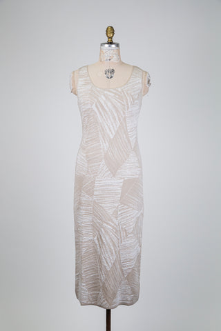 Robe débardeur en tricot sable effet fusain (TU)